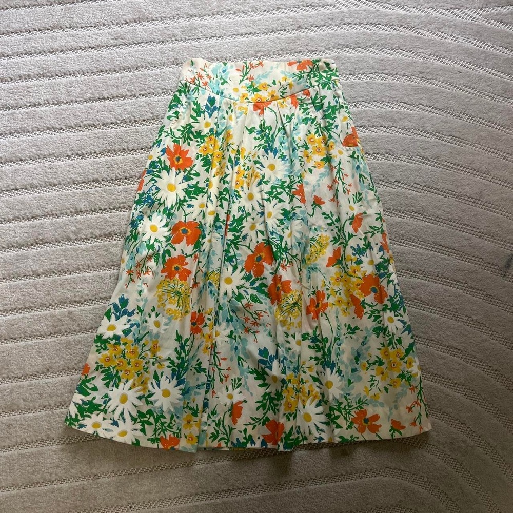 VTG 70s Catherine Carr Floral midi skirt size 8 Summer Casual Boho Formal Party